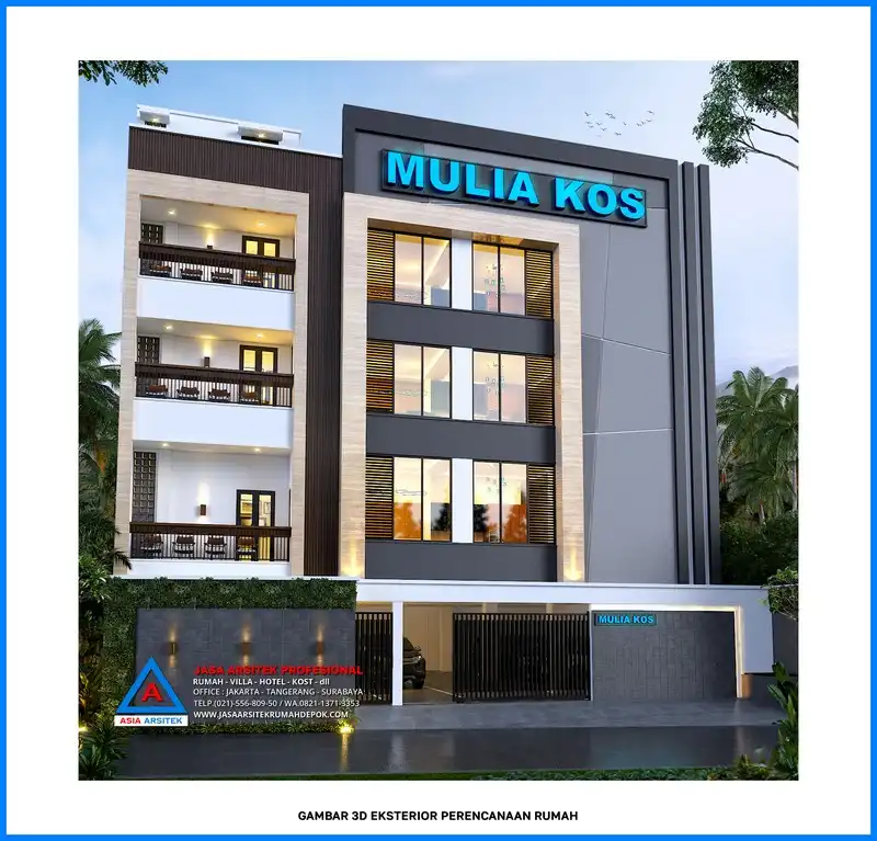 tampak depan Kontraktor Rumah Kost 4 Lantai, kontraktor rumah, jasa kontraktor, jasa kontraktor rumah, kontraktor bangun rumah, kontraktor rumah mewah, kontraktor bangunan, jasa kontraktor bangunan