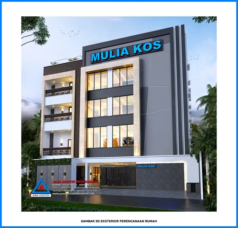 fasad desain Kontraktor Rumah Kost 4 Lantai, kontraktor rumah, jasa kontraktor, jasa kontraktor rumah, kontraktor bangun rumah, kontraktor rumah mewah, kontraktor bangunan, jasa kontraktor bangunan