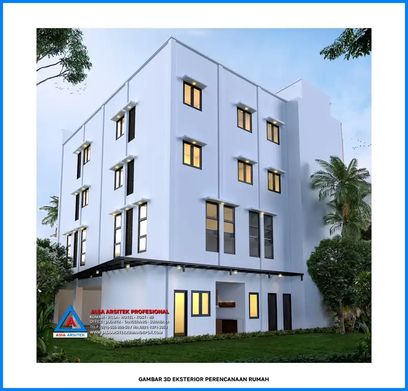 tampak belakang Kontraktor Rumah Kost 4 Lantai, kontraktor rumah, jasa kontraktor, jasa kontraktor rumah, kontraktor bangun rumah, kontraktor rumah mewah, kontraktor bangunan, jasa kontraktor bangunan