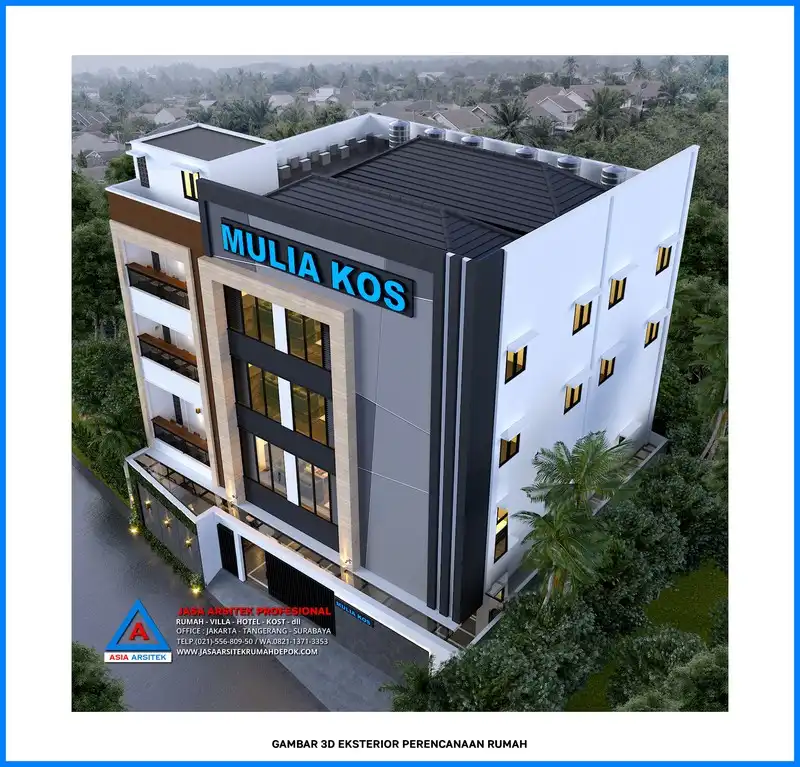 tampak atas Kontraktor Rumah Kost 4 Lantai, kontraktor rumah, jasa kontraktor, jasa kontraktor rumah, kontraktor bangun rumah, kontraktor rumah mewah, kontraktor bangunan, jasa kontraktor bangunan