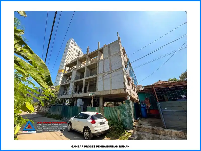 tampak depan bangunan Kontraktor Rumah Kost 4 Lantai, kontraktor rumah, jasa kontraktor, jasa kontraktor rumah, kontraktor bangun rumah, kontraktor rumah mewah, kontraktor bangunan, jasa kontraktor bangunan