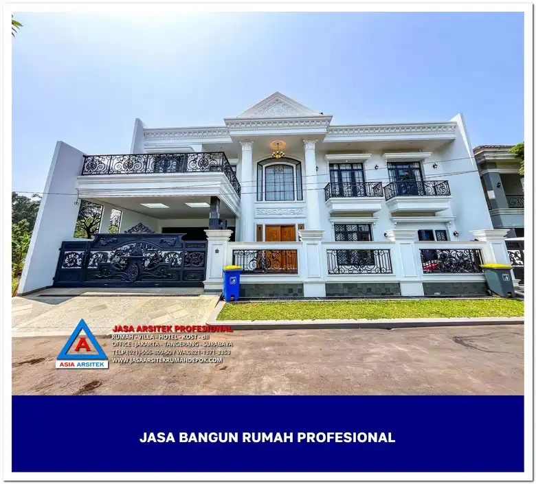 view depan bangun Jasa Bangun Rumah Mewah Dan Eksklusif Di Depok, jasa arsitek rumah, biaya bangun rumah per meter, jasa bangun rumah per meter, kontraktor bangun rumah, jasa bangun rumah borongan, harga bangun rumah per meter