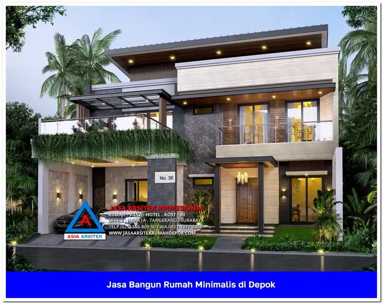 fasad Jasa Bangun Rumah Minimalis di Depok, jasa arsitek rumah, biaya bangun rumah per meter, jasa bangun rumah per meter, kontraktor bangun rumah, jasa bangun rumah borongan, harga bangun rumah per meter