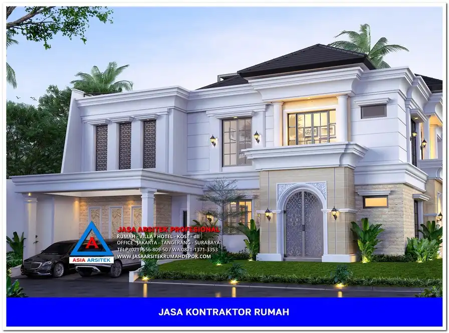 tampak samping kiri Jasa Bangun Rumah Terbaik di Cinere Depok, kontraktor rumah, jasa kontraktor, jasa kontraktor rumah, kontraktor bangun rumah, kontraktor rumah mewah, kontraktor bangunan, jasa kontraktor bangunan