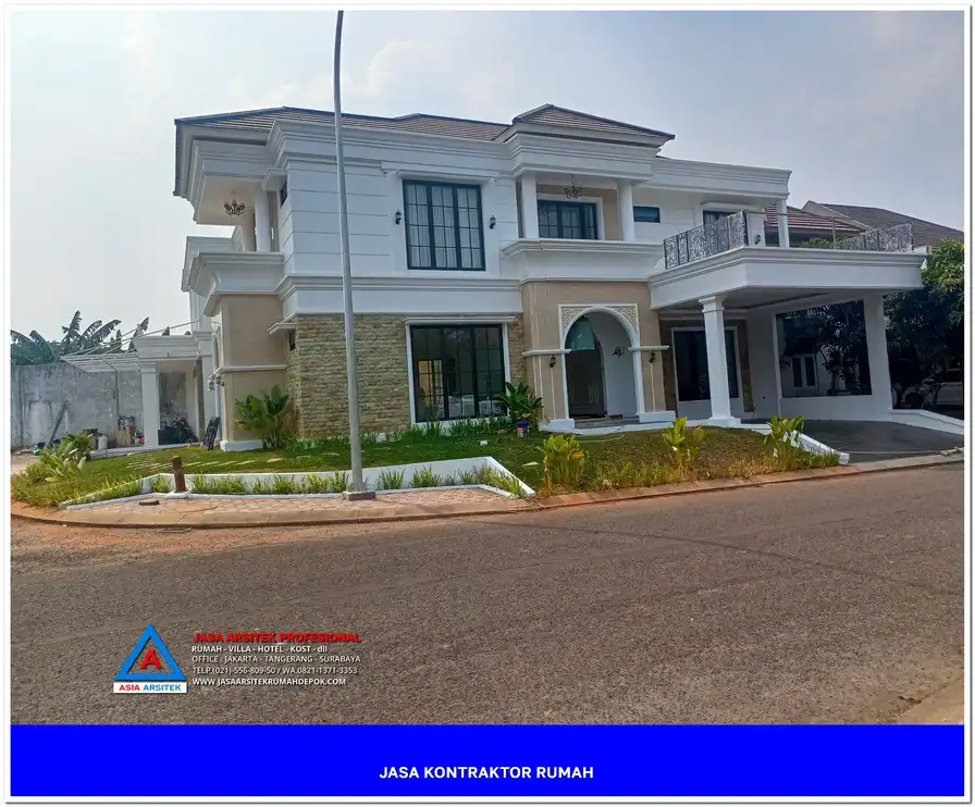 tampak depan rumah Jasa Bangun Rumah Terbaik di Cinere Depok, kontraktor rumah, jasa kontraktor, jasa kontraktor rumah, kontraktor bangun rumah, kontraktor rumah mewah, kontraktor bangunan, jasa kontraktor bangunan