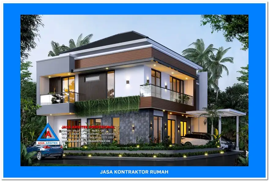 tampak samping kiri Jasa Kontraktor Rumah di Cimanggis Depok, kontraktor rumah, jasa kontraktor, jasa kontraktor rumah, kontraktor bangun rumah, kontraktor rumah mewah, kontraktor bangunan, jasa kontraktor bangunan