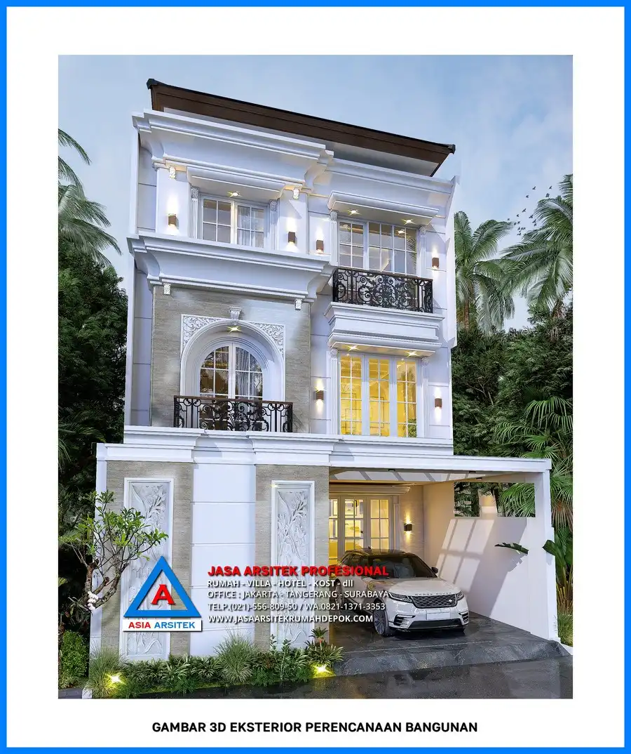 3d depan kiri Kontraktor Bangunan Rumah 3 Lantai, kontraktor rumah, jasa kontraktor, jasa kontraktor rumah, kontraktor bangun rumah, kontraktor rumah mewah, kontraktor bangunan, jasa kontraktor bangunan