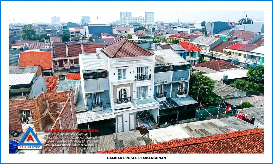 tampak atas bangunan Kontraktor Bangunan Rumah 3 Lantai, kontraktor rumah, jasa kontraktor, jasa kontraktor rumah, kontraktor bangun rumah, kontraktor rumah mewah, kontraktor bangunan, jasa kontraktor bangunan