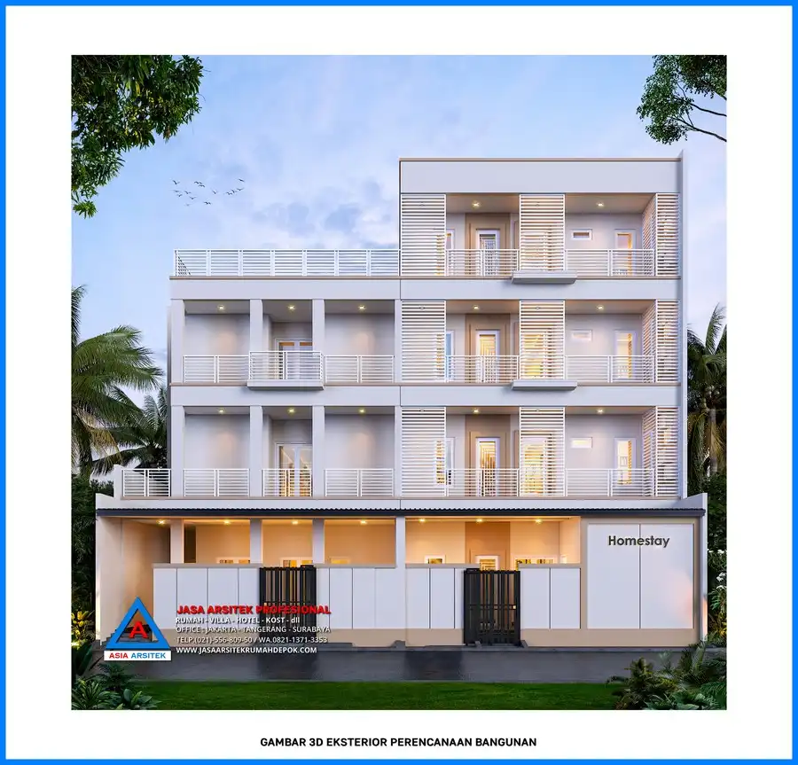 tampak depan Kontraktor Bangunan Rumah Kost 4 Lantai, kontraktor rumah, jasa kontraktor, jasa kontraktor rumah, kontraktor bangun rumah, kontraktor rumah mewah, kontraktor bangunan, jasa kontraktor bangunan