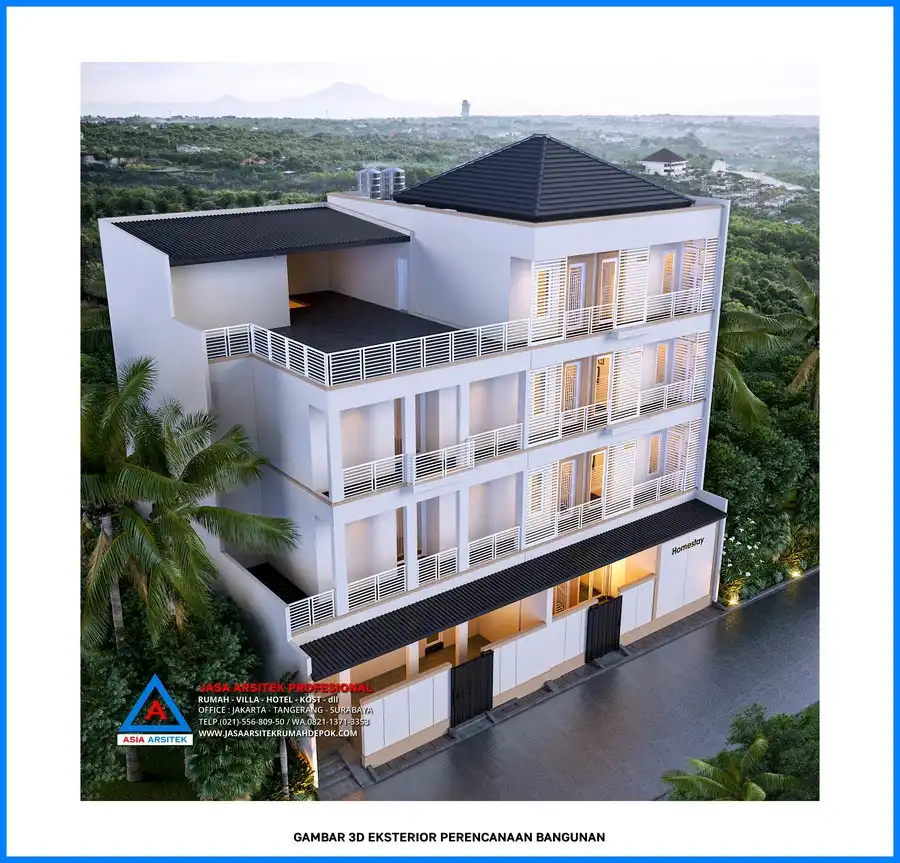 tampak atas Kontraktor Bangunan Rumah Kost 4 Lantai, kontraktor rumah, jasa kontraktor, jasa kontraktor rumah, kontraktor bangun rumah, kontraktor rumah mewah, kontraktor bangunan, jasa kontraktor bangunan