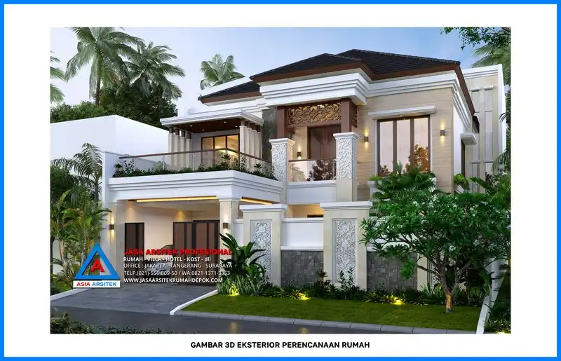 depan rumah dengan pagar Kontraktor Rumah 2 Lantai 4 Kamar, kontraktor rumah, jasa kontraktor, jasa kontraktor rumah, kontraktor bangun rumah, kontraktor rumah mewah, kontraktor bangunan, jasa kontraktor bangunan