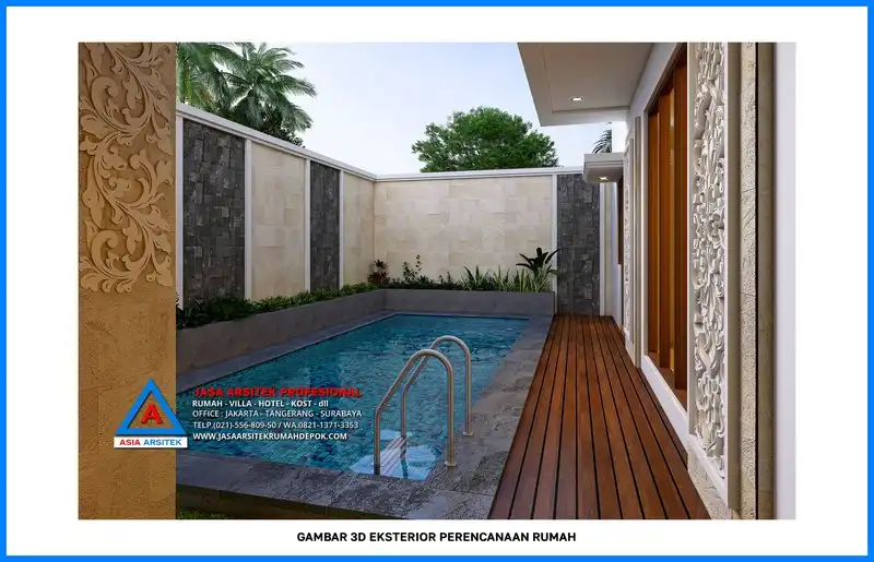 kolam renang Kontraktor Rumah 2 Lantai 4 Kamar, kontraktor rumah, jasa kontraktor, jasa kontraktor rumah, kontraktor bangun rumah, kontraktor rumah mewah, kontraktor bangunan, jasa kontraktor bangunan