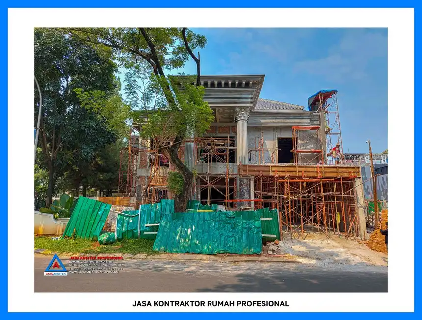 tampak depan bangunan Kontraktor Rumah Desain Klasik, kontraktor rumah, jasa kontraktor, jasa kontraktor rumah, kontraktor bangun rumah, kontraktor rumah mewah, kontraktor bangunan, jasa kontraktor bangunan