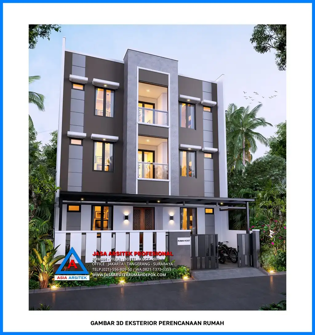 fasad Kontraktor Rumah Kost 3 Lantai Minimalis, kontraktor rumah, jasa kontraktor, jasa kontraktor rumah, kontraktor bangun rumah, kontraktor rumah mewah, kontraktor bangunan, jasa kontraktor bangunan