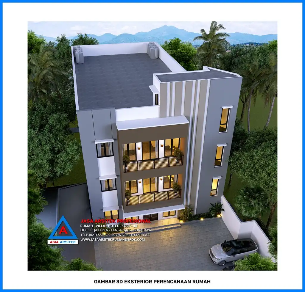 tampak atas Kontraktor Rumah Kost 3 Lantai dan Biaya, kontraktor rumah, jasa kontraktor, jasa kontraktor rumah, kontraktor bangun rumah, kontraktor rumah mewah, kontraktor bangunan, jasa kontraktor bangunan