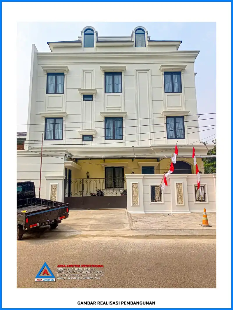 tampak depan bangunan Kontraktor Rumah Kost Mewah 3 Lantai, kontraktor rumah, jasa kontraktor, jasa kontraktor rumah, kontraktor bangun rumah, kontraktor rumah mewah, kontraktor bangunan, jasa kontraktor bangunan