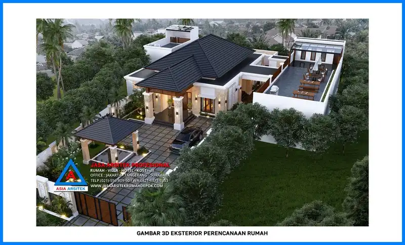 tampak atas Kontraktor Rumah Mewah 1 Lantai, kontraktor rumah, jasa kontraktor, jasa kontraktor rumah, kontraktor bangun rumah, kontraktor rumah mewah, kontraktor bangunan, jasa kontraktor bangunan