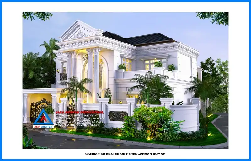 tampak hook Kontraktor Rumah Mewah Klasik 2 Lantai, kontraktor rumah, jasa kontraktor, jasa kontraktor rumah, kontraktor bangun rumah, kontraktor rumah mewah, kontraktor bangunan, jasa kontraktor bangunan