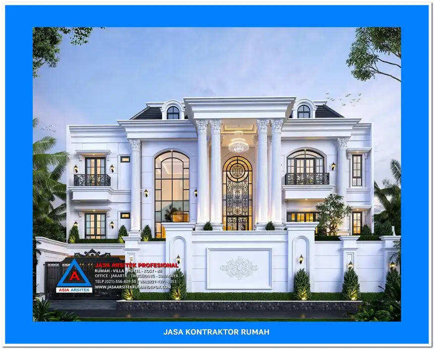 tampak depan Kontraktor Rumah Mewah di Cibubur, kontraktor rumah, jasa kontraktor, jasa kontraktor rumah, kontraktor bangun rumah, kontraktor rumah mewah, kontraktor bangunan, jasa kontraktor bangunan