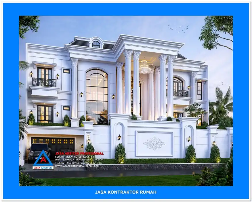 fasad Kontraktor Rumah Mewah di Cibubur, kontraktor rumah, jasa kontraktor, jasa kontraktor rumah, kontraktor bangun rumah, kontraktor rumah mewah, kontraktor bangunan, jasa kontraktor bangunan