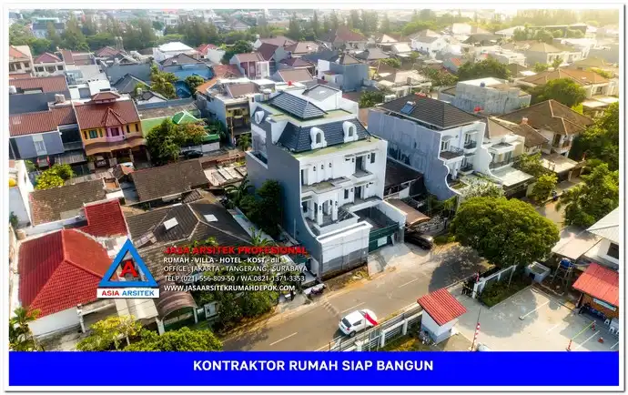 tampak atas bangunan Kontraktor Rumah Siap Bangun di Pasir Putih Depok, kontraktor rumah, jasa kontraktor, jasa kontraktor rumah, kontraktor bangun rumah, kontraktor rumah mewah, kontraktor bangunan, jasa kontraktor bangunan