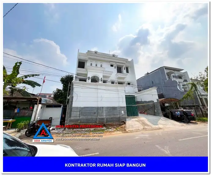 fasad bangunan Kontraktor Rumah Siap Bangun di Pasir Putih Depok, kontraktor rumah, jasa kontraktor, jasa kontraktor rumah, kontraktor bangun rumah, kontraktor rumah mewah, kontraktor bangunan, jasa kontraktor bangunan