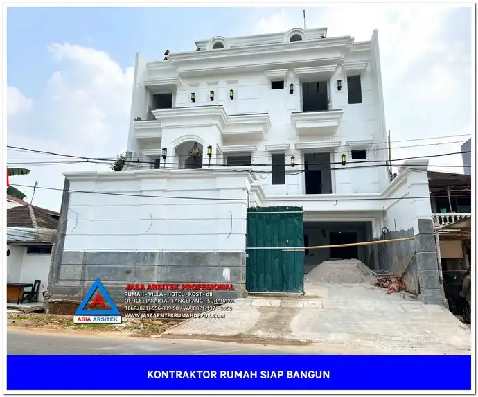 tampak depan bangunan Kontraktor Rumah Siap Bangun di Pasir Putih Depok, kontraktor rumah, jasa kontraktor, jasa kontraktor rumah, kontraktor bangun rumah, kontraktor rumah mewah, kontraktor bangunan, jasa kontraktor bangunan
