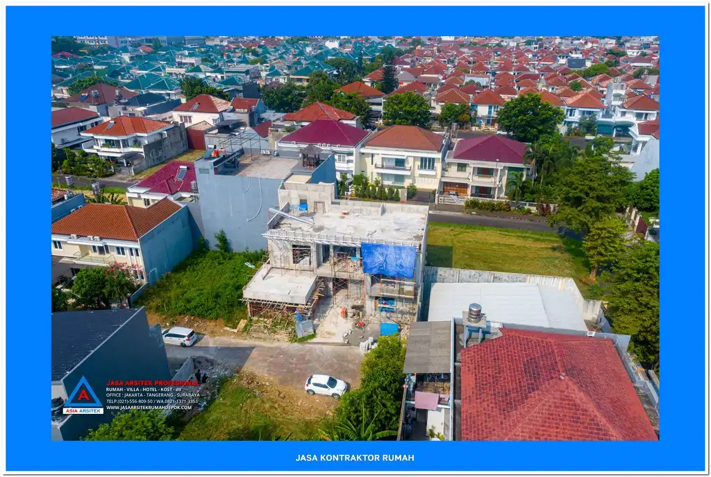 tampak atas bangunan Kontraktor Rumah Terbaik di Surabaya, kontraktor rumah, jasa kontraktor rumah, kontraktor bangunan, jasa bangun rumah, jasa renovasi rumah, jasa arsitek rumah