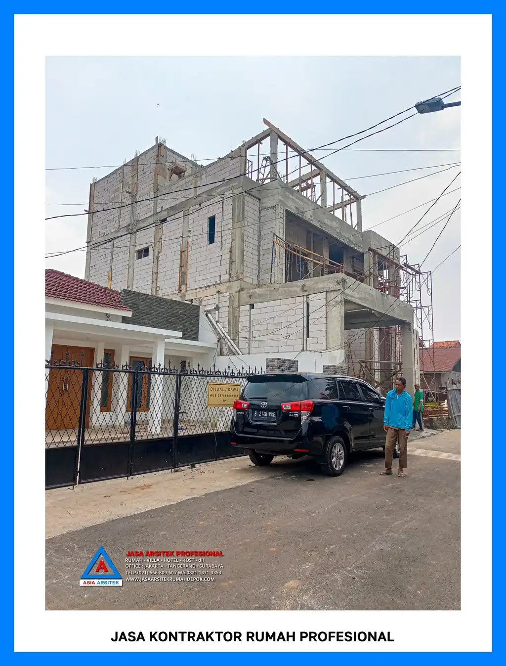 bagian depan kiri Kontraktor Rumah Tropis 3 Lantai 4 Kamar, kontraktor rumah, jasa kontraktor, jasa kontraktor rumah, kontraktor bangun rumah, kontraktor rumah mewah, kontraktor bangunan, jasa kontraktor bangunan