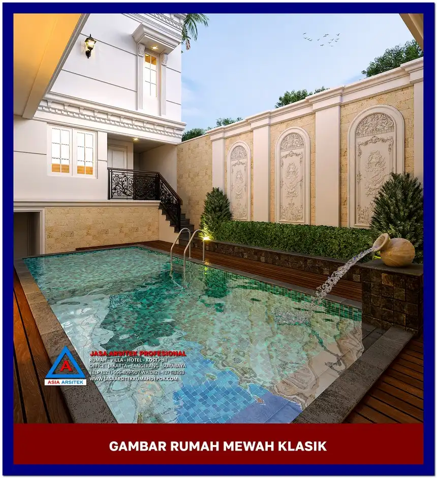swimming pool Gambar Rumah Mewah Terbaik di lahan 15x28 meter, gambar rumah mewah, desain rumah mewah, arsitektur rumah mewah, rumah mewah modern
