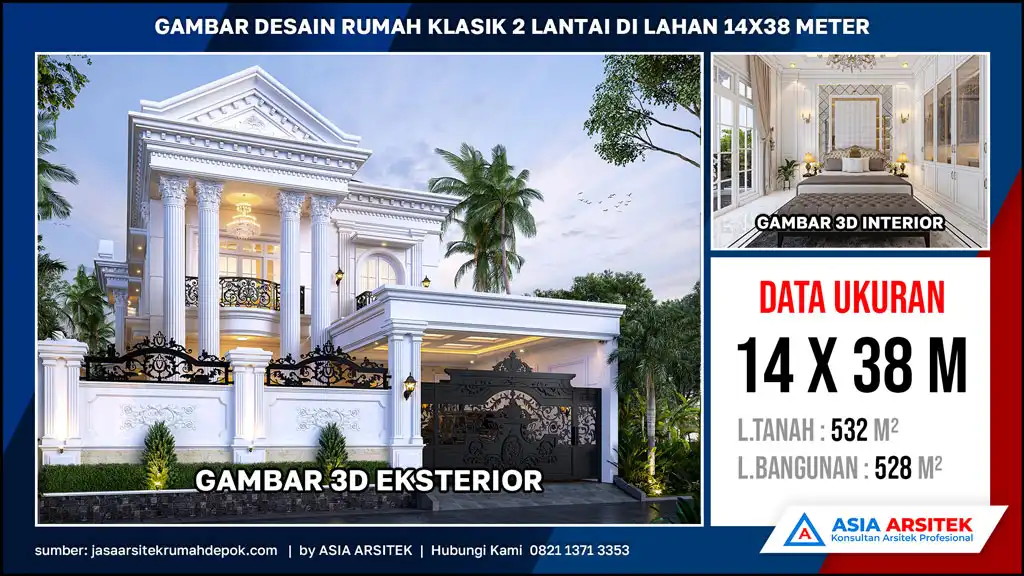 hd Gambar Desain Rumah Klasik 2 Lantai di lahan 14x38 meter, gambar rumah klasik, desain rumah klasik, model rumah klasik, rumah klasik elegan, inspirasi rumah klasik, contoh rumah klasik