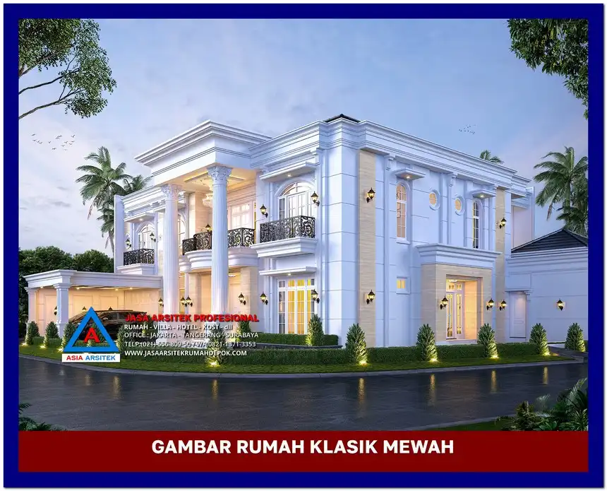 tampak hook Gambar Desain Rumah Klasik 2 Lantai di lahan 670 m2, gambar rumah klasik, desain rumah klasik, model rumah klasik, rumah klasik elegan, inspirasi rumah klasik, contoh rumah klasik
