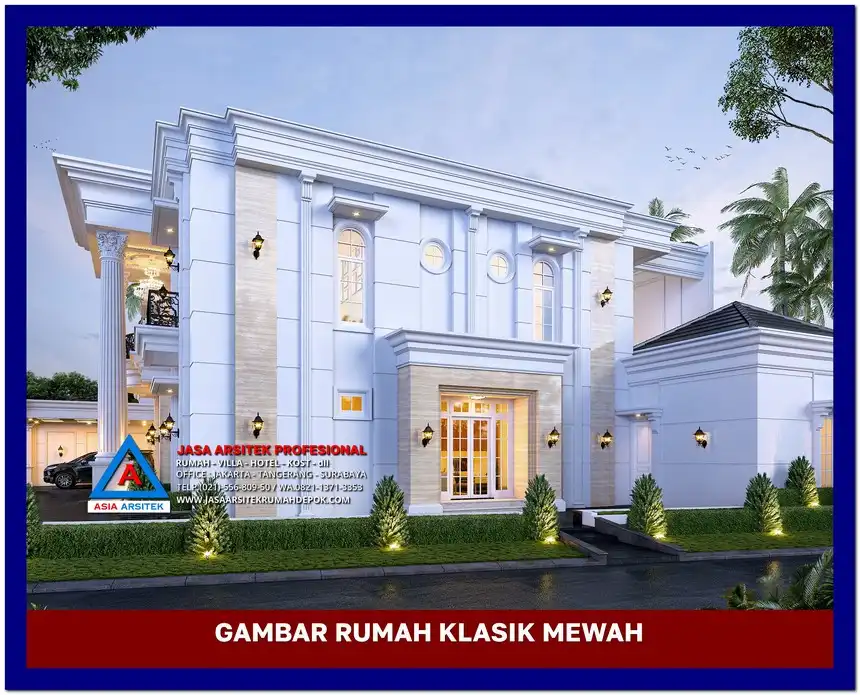 tampak samping kanan Gambar Desain Rumah Klasik 2 Lantai di lahan 670 m2, gambar rumah klasik, desain rumah klasik, model rumah klasik, rumah klasik elegan, inspirasi rumah klasik, contoh rumah klasik