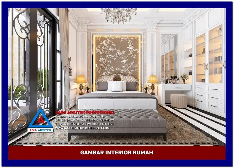 kamar utama Gambar Desain Rumah Klasik Eropa 2 Lantai di lahan 24x35 meter, gambar rumah klasik, desain rumah klasik, model rumah klasik, rumah klasik elegan, inspirasi rumah klasik, contoh rumah klasik