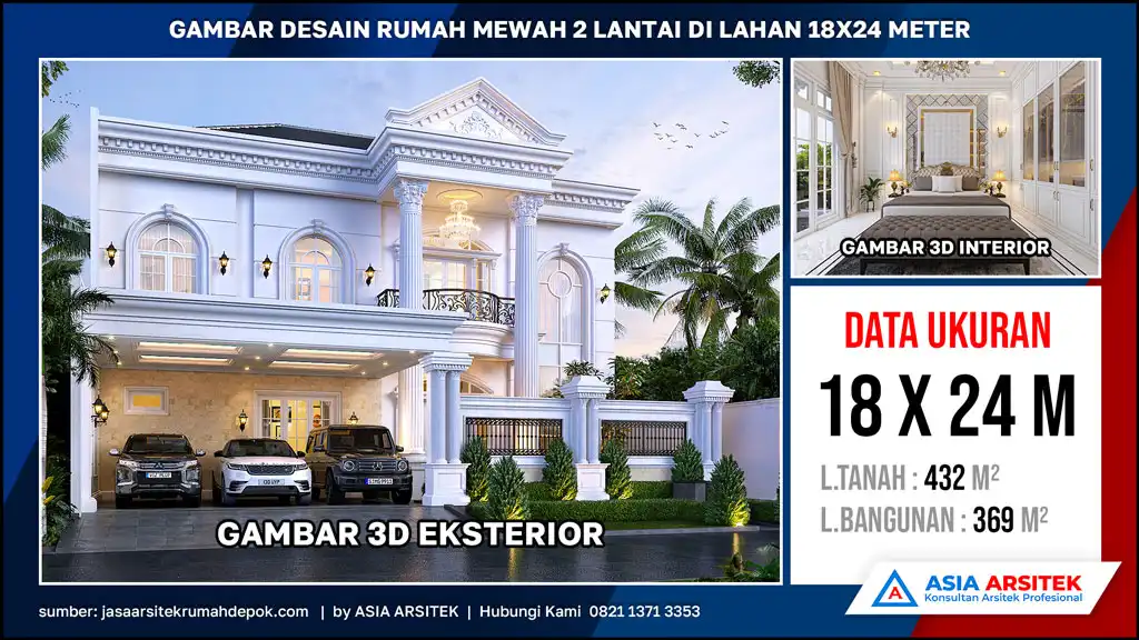 hd Gambar Desain Rumah Mewah 2 Lantai di lahan 18x24 meter, gambar rumah mewah, desain rumah mewah, arsitektur rumah mewah, rumah mewah modern