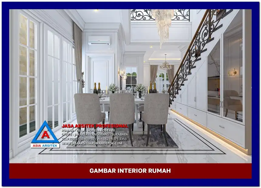 ruang makan Gambar Rumah Klasik 2 Lantai di lahan 13x17 meter, gambar rumah klasik, desain rumah klasik, model rumah klasik, rumah klasik elegan, inspirasi rumah klasik, contoh rumah klasik