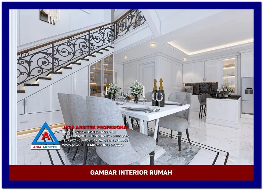 ruang dining room Gambar Rumah Klasik 2 Lantai di lahan 13x17 meter, gambar rumah klasik, desain rumah klasik, model rumah klasik, rumah klasik elegan, inspirasi rumah klasik, contoh rumah klasik