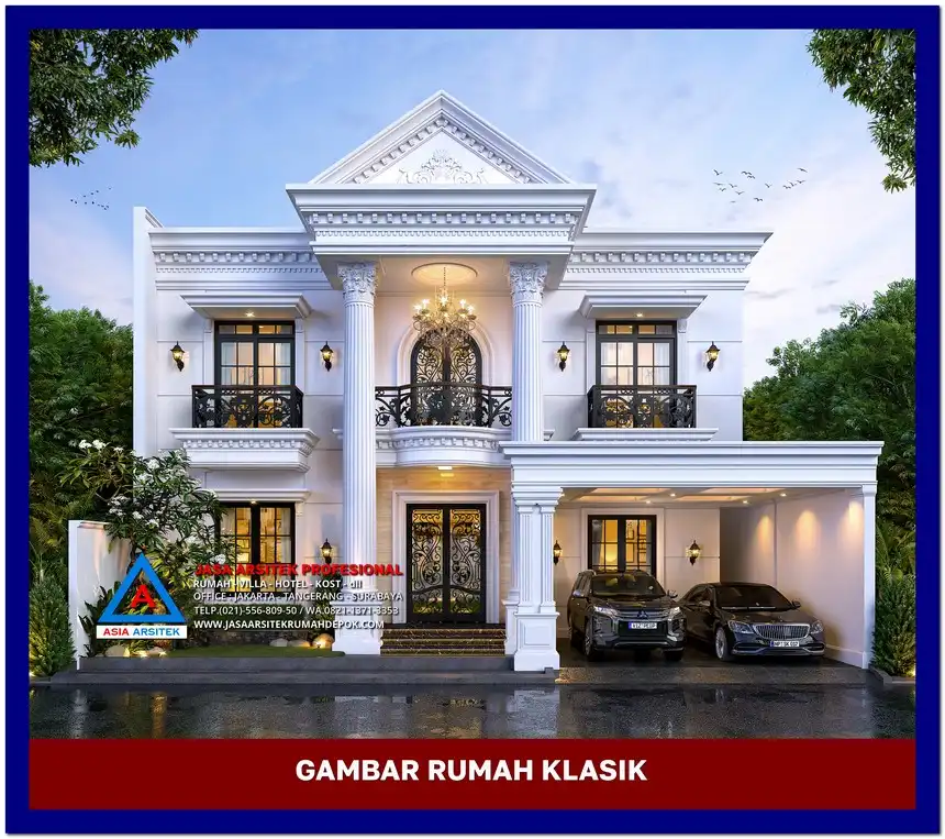 fasad Gambar Rumah Klasik 2 Lantai di lahan 14x19 meter, gambar rumah klasik, desain rumah klasik, model rumah klasik, rumah klasik elegan, inspirasi rumah klasik, contoh rumah klasik