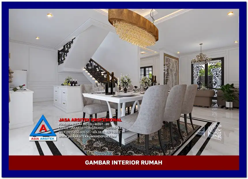 ruang makan Gambar Rumah Klasik 2 Lantai di lahan 14x19 meter, gambar rumah klasik, desain rumah klasik, model rumah klasik, rumah klasik elegan, inspirasi rumah klasik, contoh rumah klasik