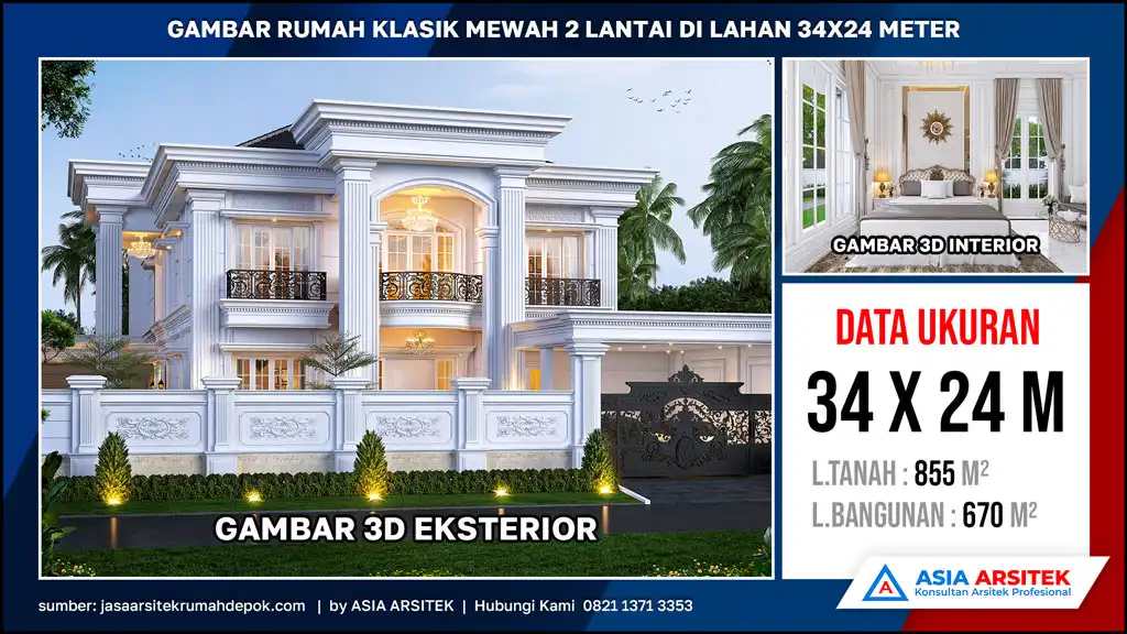 hd Gambar Rumah Klasik Mewah 2 Lantai di lahan 34x24 meter, gambar rumah klasik, desain rumah klasik, model rumah klasik, rumah klasik elegan, inspirasi rumah klasik, contoh rumah klasik