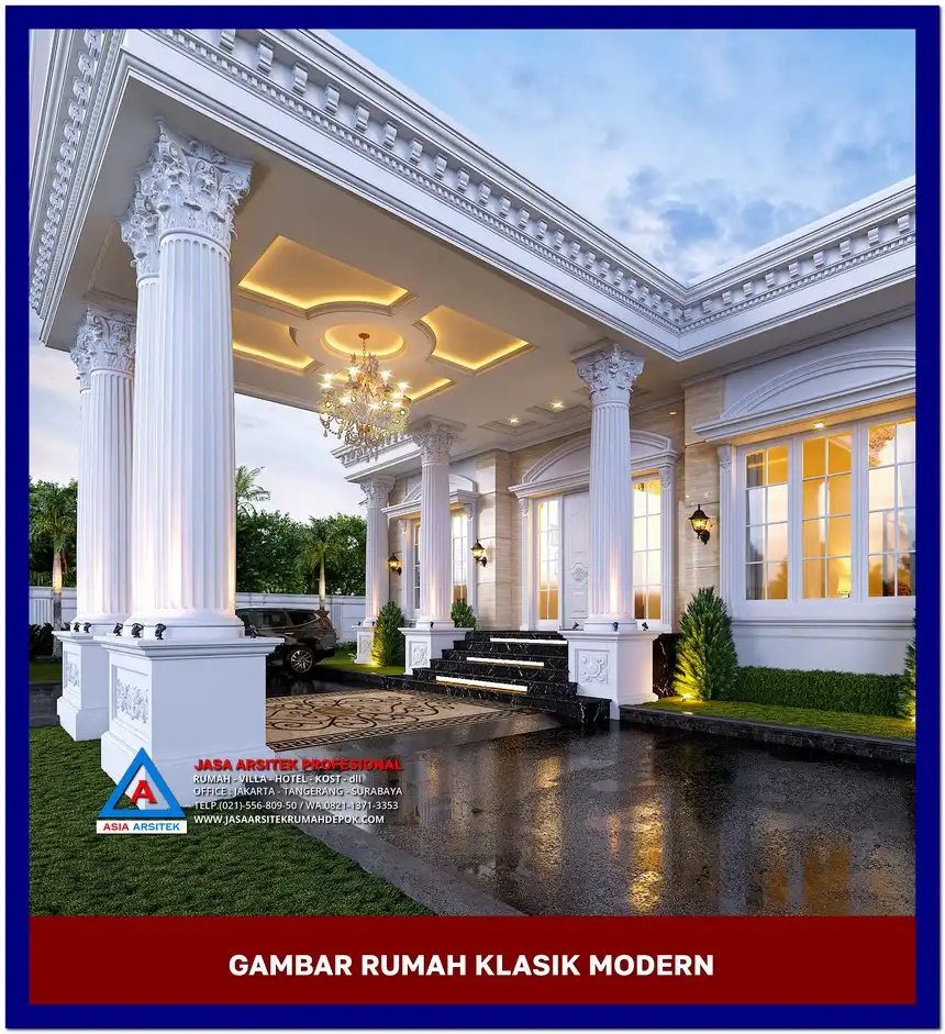 drop off area Gambar Rumah Klasik Modern 1 Lantai di lahan 22x26 meter, gambar rumah klasik, desain rumah klasik, model rumah klasik, rumah klasik elegan, inspirasi rumah klasik, contoh rumah klasik