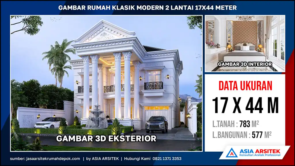 hd Gambar Rumah Klasik Modern 2 Lantai 17x44 meter, gambar rumah klasik, desain rumah klasik, model rumah klasik, rumah klasik elegan, inspirasi rumah klasik, contoh rumah klasik