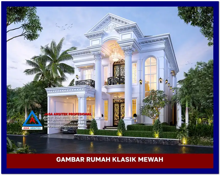 tampak depan Gambar Rumah Klasik Modern 2 Lantai di lahan 13x25 meter, gambar rumah klasik, desain rumah klasik, model rumah klasik, rumah klasik elegan, inspirasi rumah klasik, contoh rumah klasik