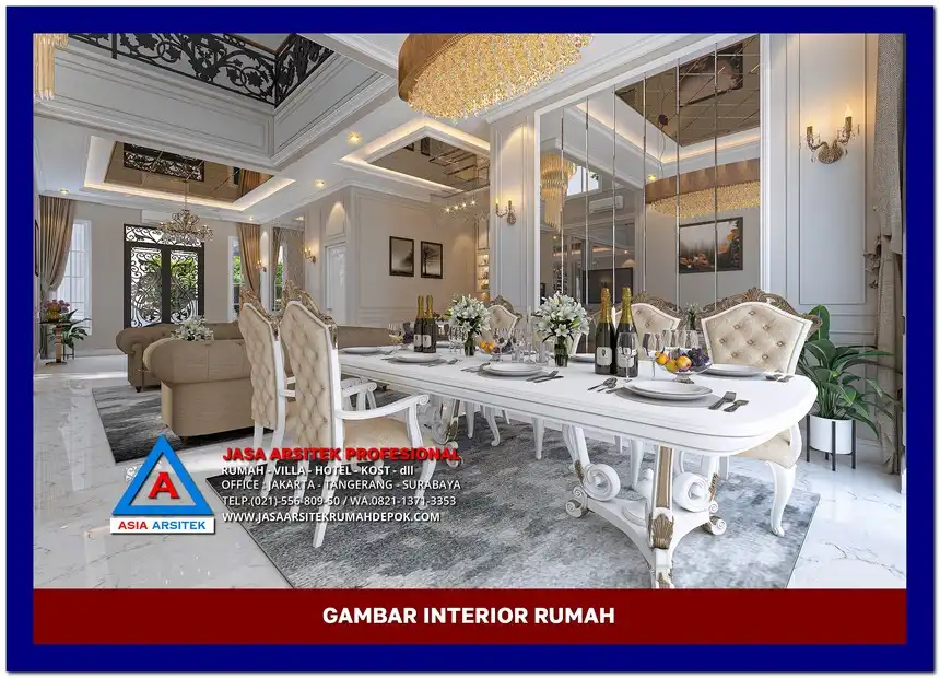 ruang makan Gambar Rumah Klasik Modern 2 Lantai di lahan 13x25 meter, gambar rumah klasik, desain rumah klasik, model rumah klasik, rumah klasik elegan, inspirasi rumah klasik, contoh rumah klasik