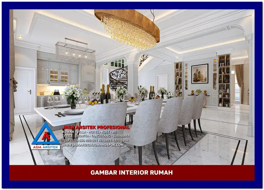 ruang makan Gambar Rumah Klasik dengan Pilar Tinggi, gambar rumah klasik, desain rumah klasik, model rumah klasik, rumah klasik elegan, inspirasi rumah klasik, contoh rumah klasik