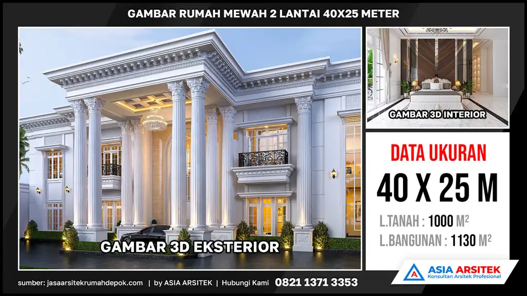 hd Gambar Rumah Mewah 2 Lantai 40x25 meter, gambar rumah mewah, desain rumah mewah, arsitektur rumah mewah, rumah mewah modern