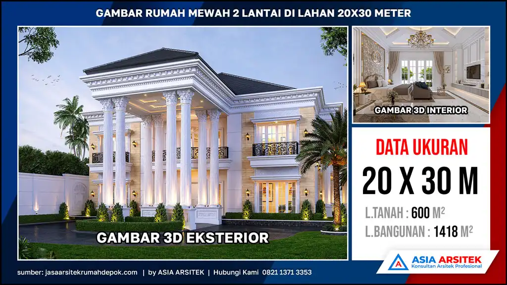 hd Gambar Rumah Mewah 2 Lantai di lahan 20x30 meter, gambar rumah mewah, desain rumah mewah, arsitektur rumah mewah, rumah mewah modern