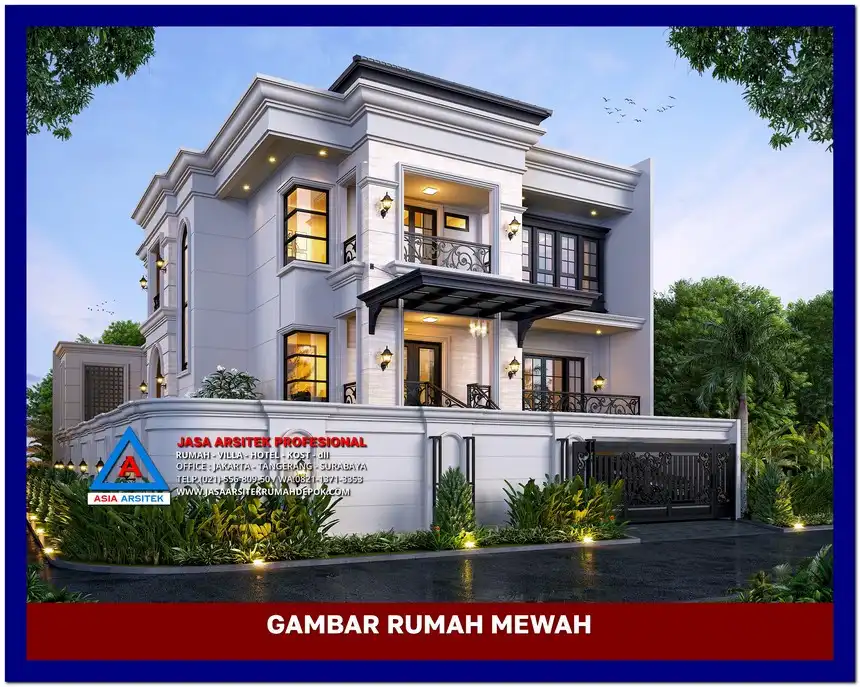 fasad Gambar Rumah Mewah 3 Lantai di lahan 16x25 meter, gambar rumah mewah, desain rumah mewah, arsitektur rumah mewah, rumah mewah modern