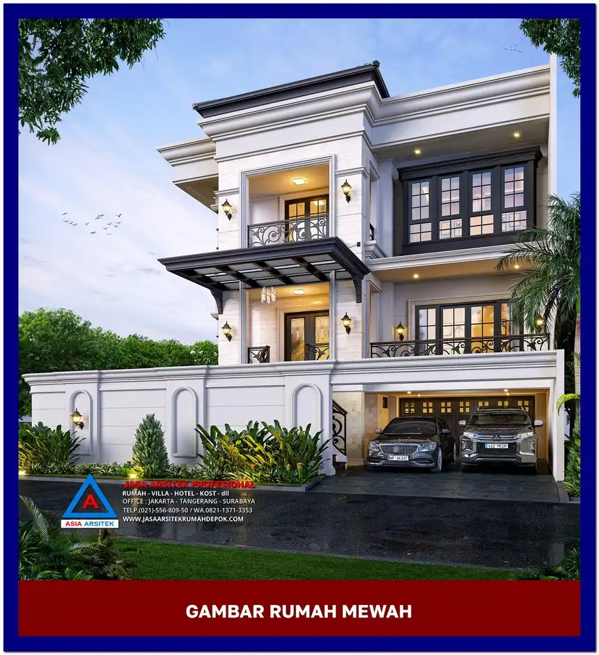 view depan Gambar Rumah Mewah 3 Lantai di lahan 16x25 meter, gambar rumah mewah, desain rumah mewah, arsitektur rumah mewah, rumah mewah modern