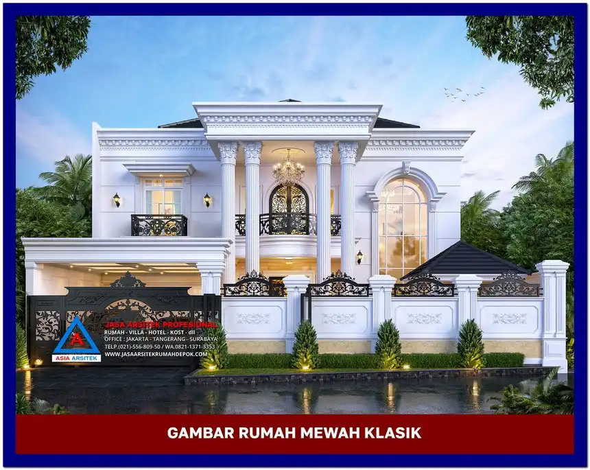 tampak depan Gambar Rumah Mewah Terbaik di lahan 18x47 meter, gambar rumah mewah, desain rumah mewah, arsitektur rumah mewah, rumah mewah modern